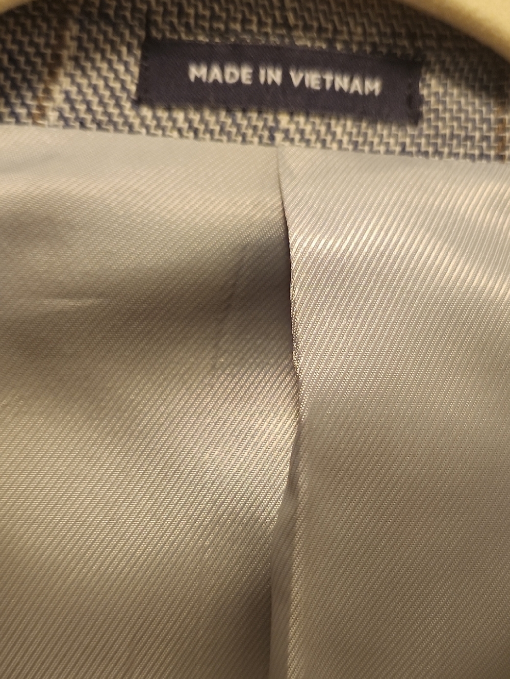 Stafford Sport Coat Blazer Mens Size 50 R Linen Cotton Blend Blue Window Pane - Picture 3 of 10